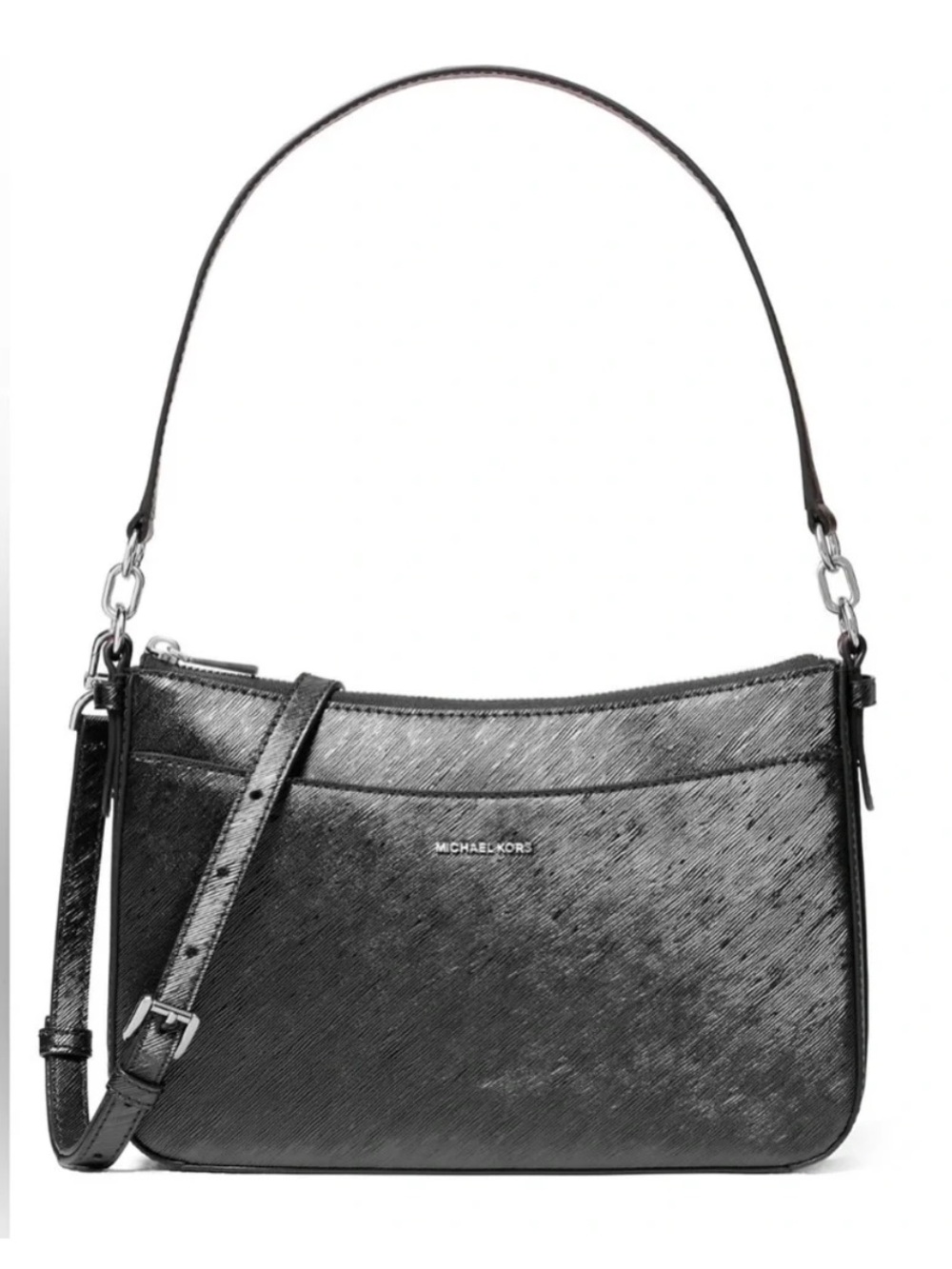 NWT Michael Kors Black Saffiano Leather Bag with 2 Adjustable Straps.